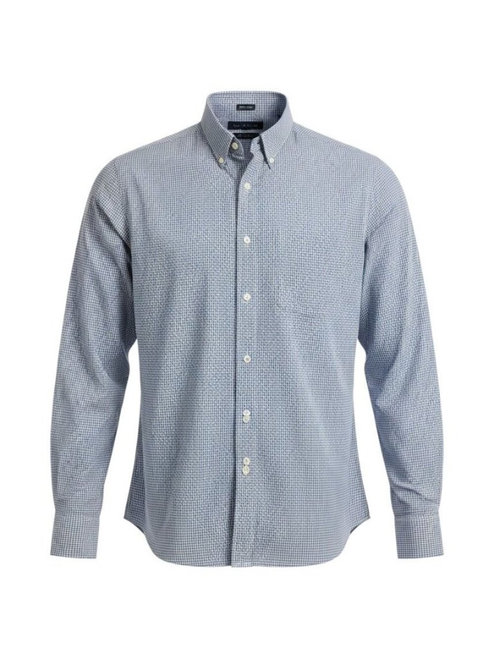 Tommy Hilfiger Mens Blue Check Button-Up Shirt 15.5 32-33 Long Sleeve